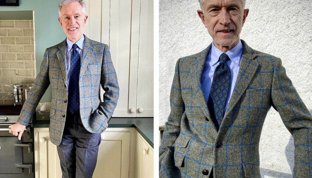 David from the Grey Fox blog wearing Cordings Hebrides tweed jacket.